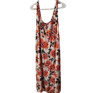 Old Navy modern colorful, crimson floral mid sundress size large